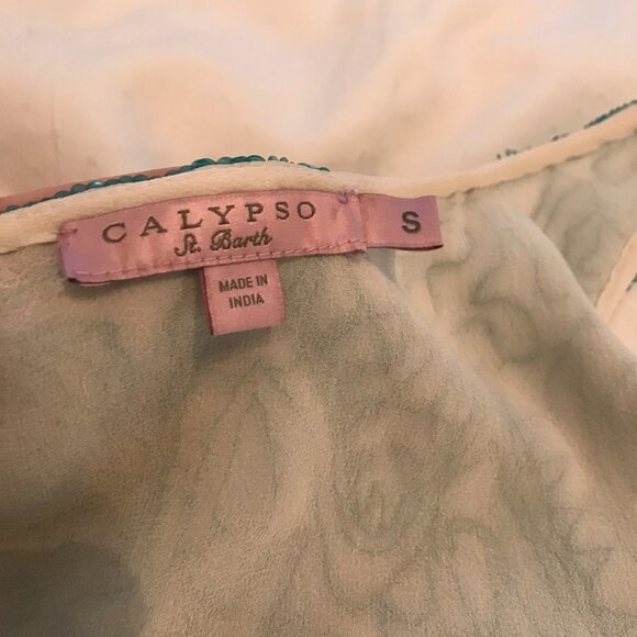 Calypso St. Barth Turquoise Aqua Blue Sequin Tank / Tunic  - size small - Picture 4 of 7